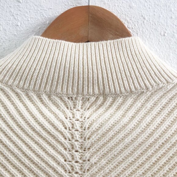 MARINE LAYER Ivory CottonNylon Wool Blend Skylar Turtleneck Sweater Size XL - Picture 3 of 9